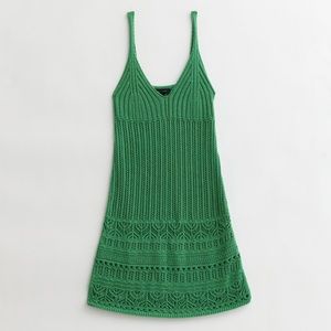 Green crochet dress